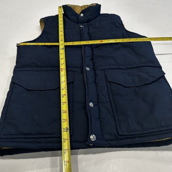 VTG Twin Peaks Vest S Blue Goose Down Quilted Puffer Gorpcore Lined Quilted Zip - Picture 4 of 8
